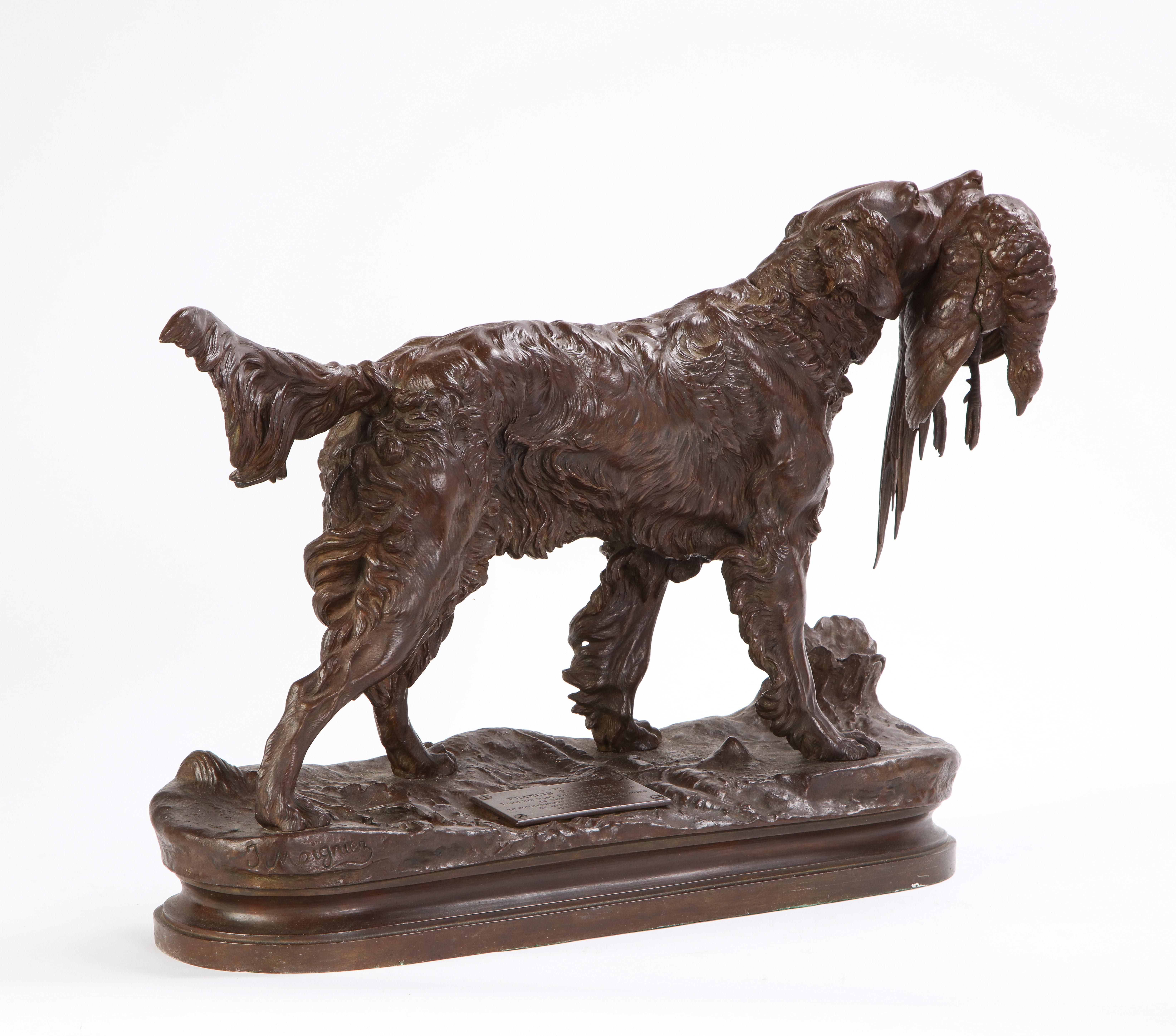 French Patinated Bronze Dog Cast After a Jules Moignier Model, 19th/20th Century For Sale 8