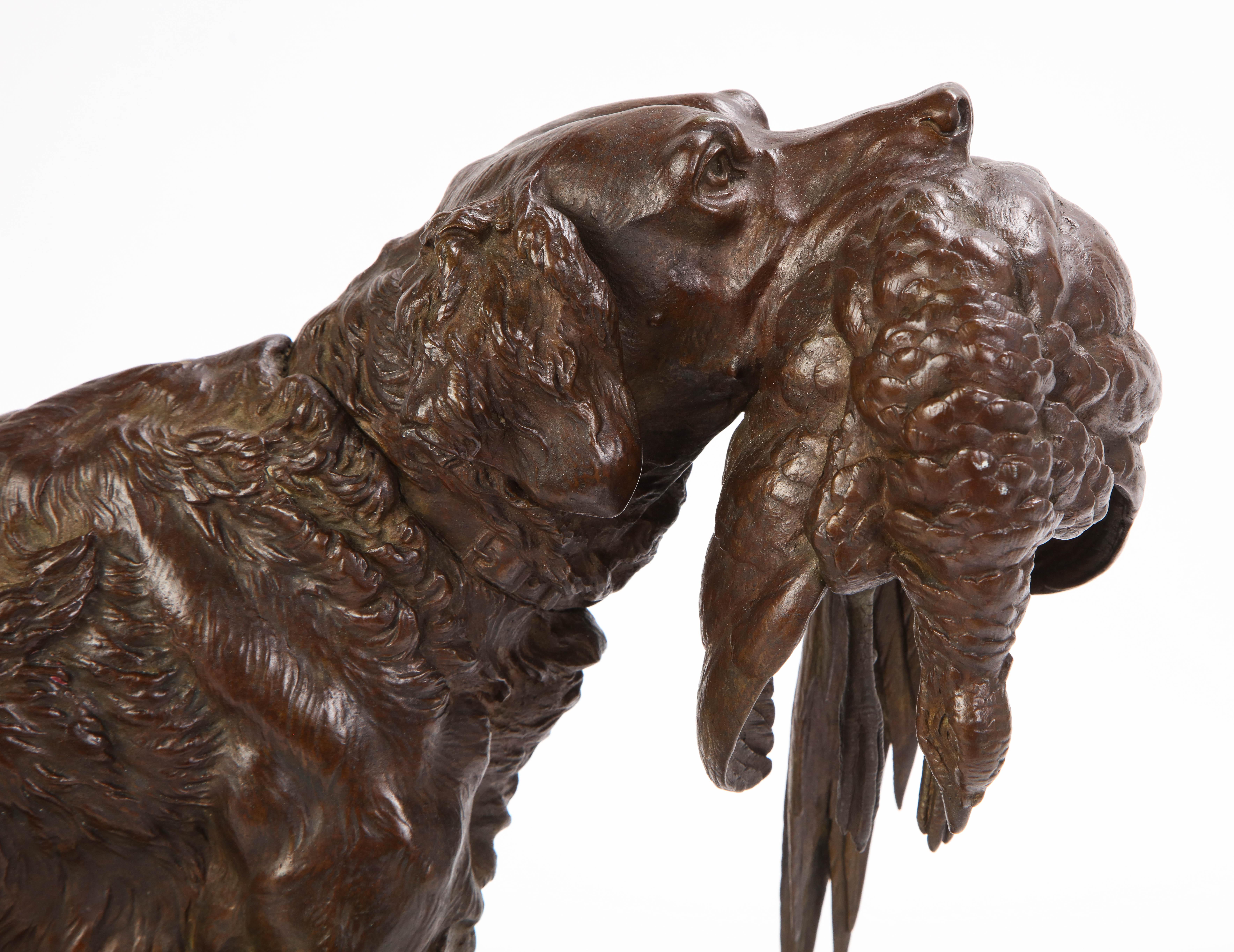 French Patinated Bronze Dog Cast After a Jules Moignier Model, 19th/20th Century For Sale 2