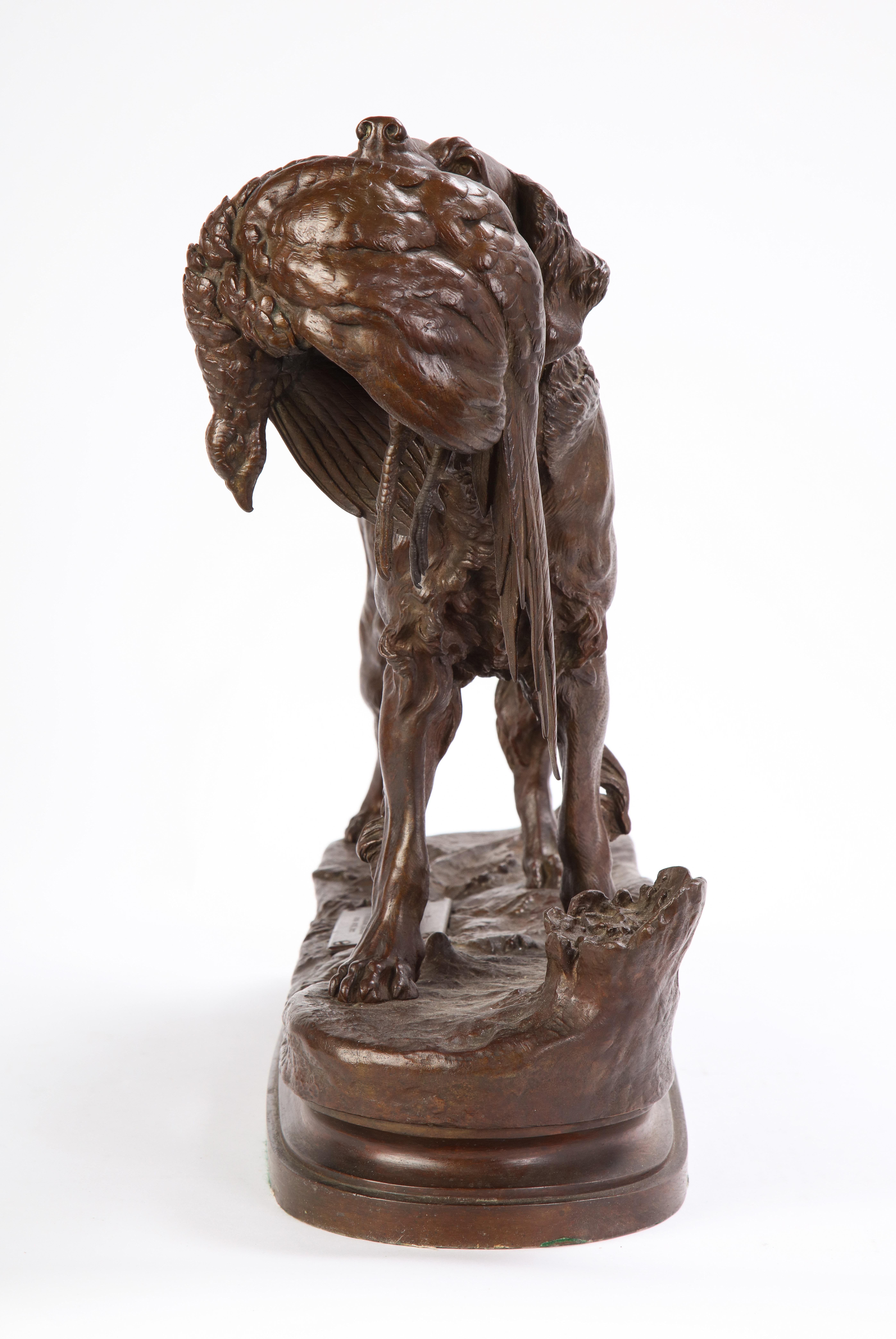 French Patinated Bronze Dog Cast After a Jules Moignier Model, 19th/20th Century For Sale 3