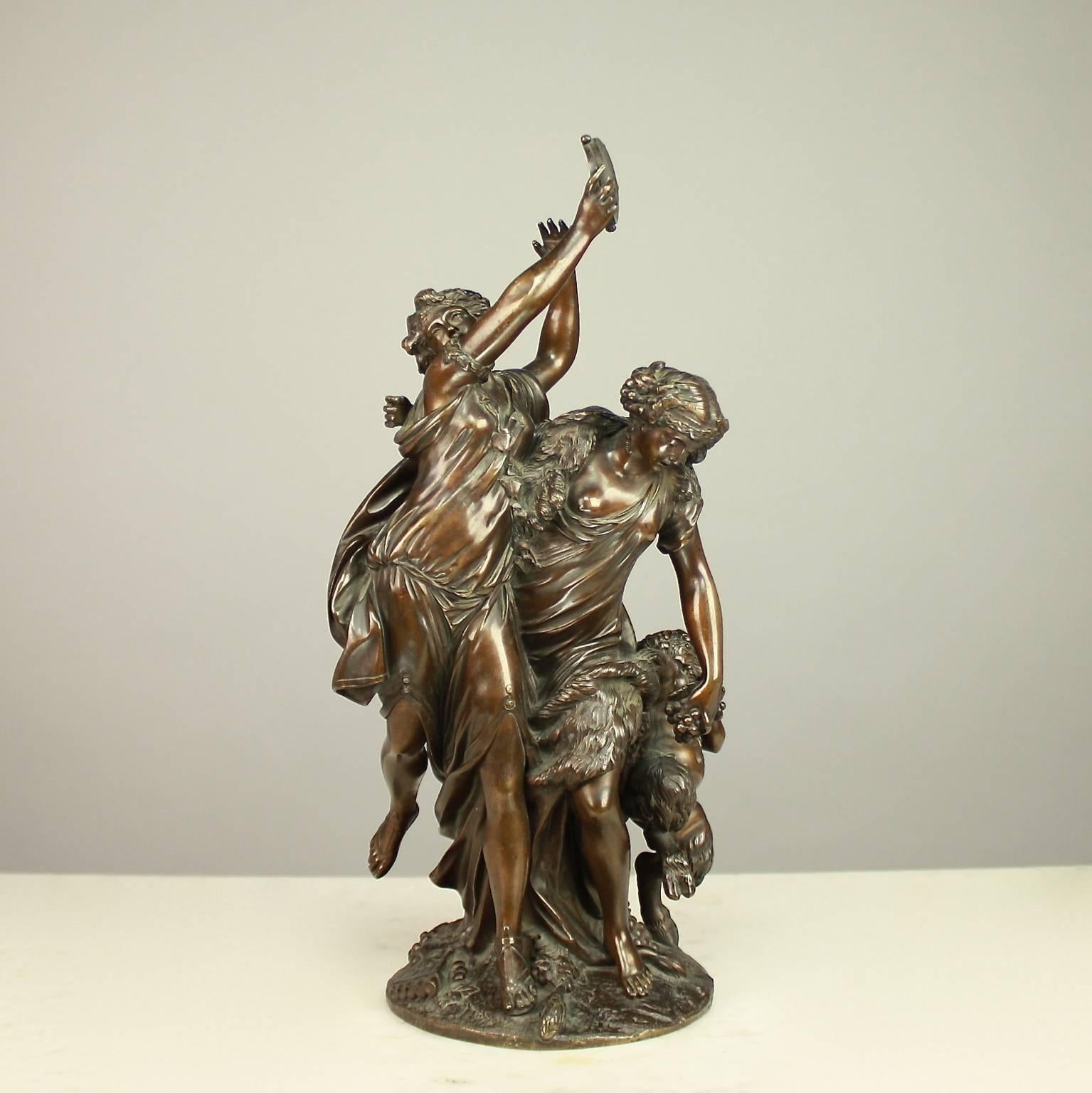 French Patinated Bronze Sculpture of Bacchanalia, after Clodion 5