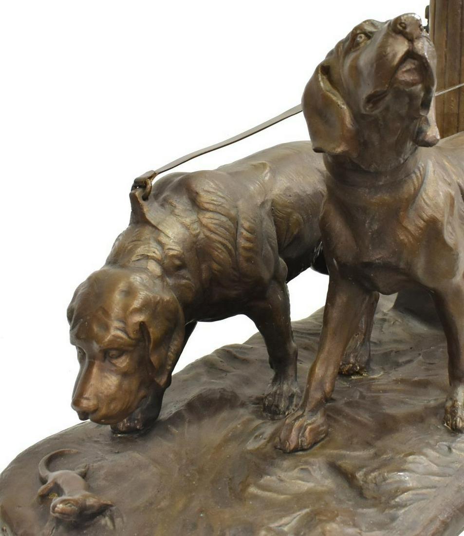 20th Century French Patinated Bronze Sculpture of Dogs