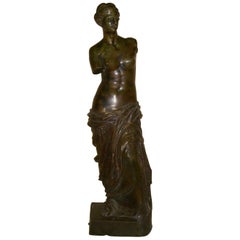 Sculpture française de Vénus de Milo en bronze patiné