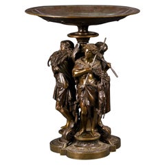 French Patinated Bronze Tazza Centrepiece Emile Boyer / Christofle Style