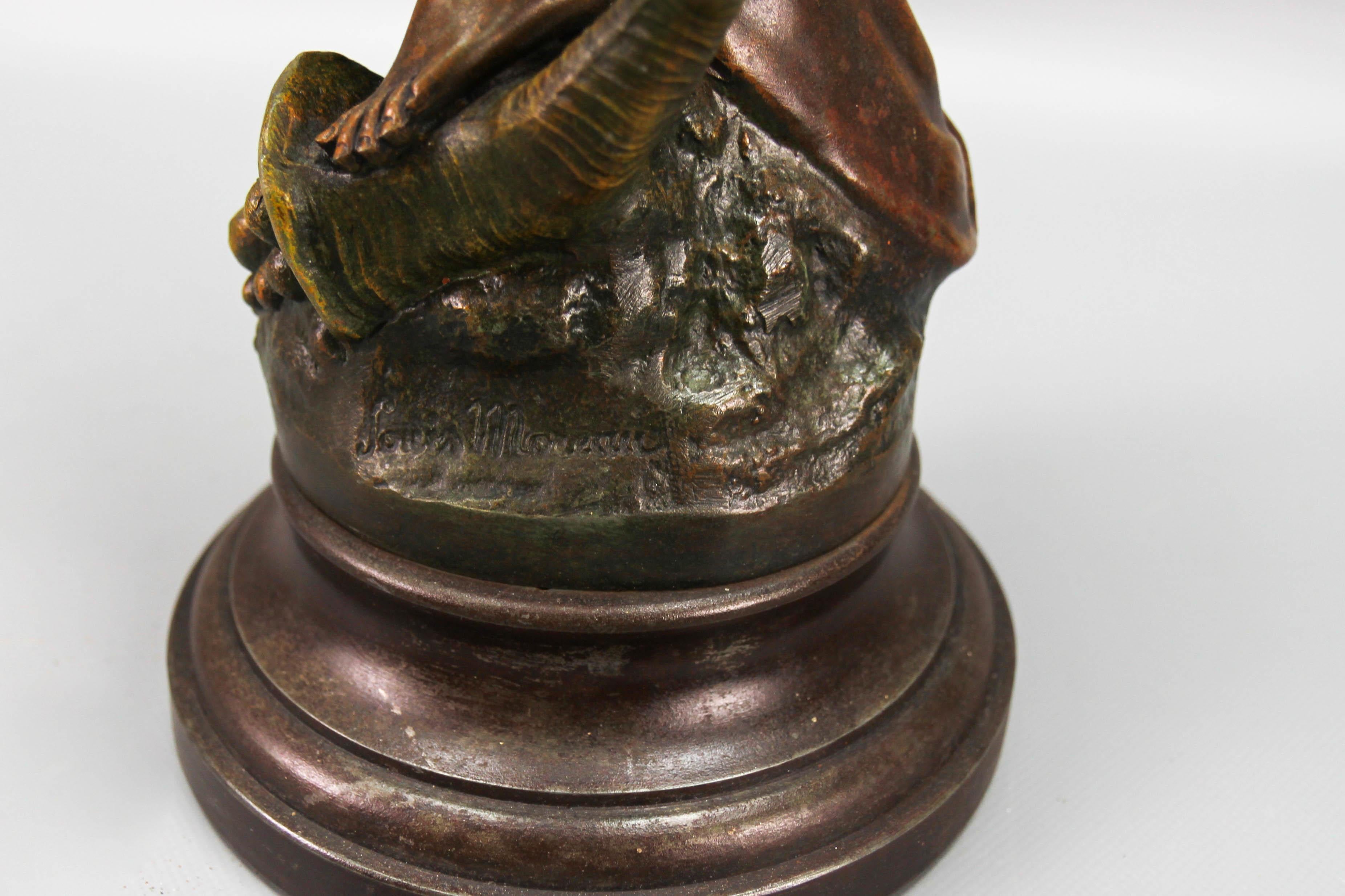 Patinierte Bronzeskulptur aus Zinn, Muse Champetre, Muse Champetre  (Bronziert) im Angebot