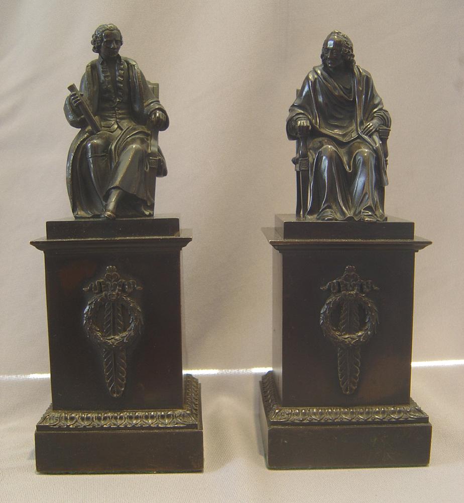Early 19th Century French Patinated Bronzes of Philosophers For Sale