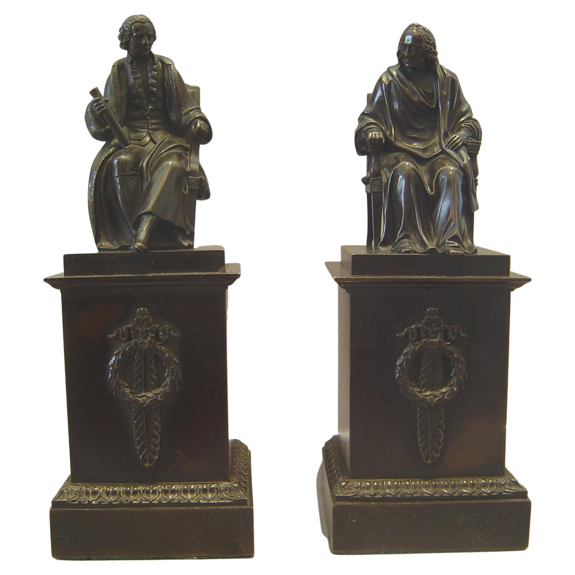 French Patinated Bronzes of Philosophers For Sale