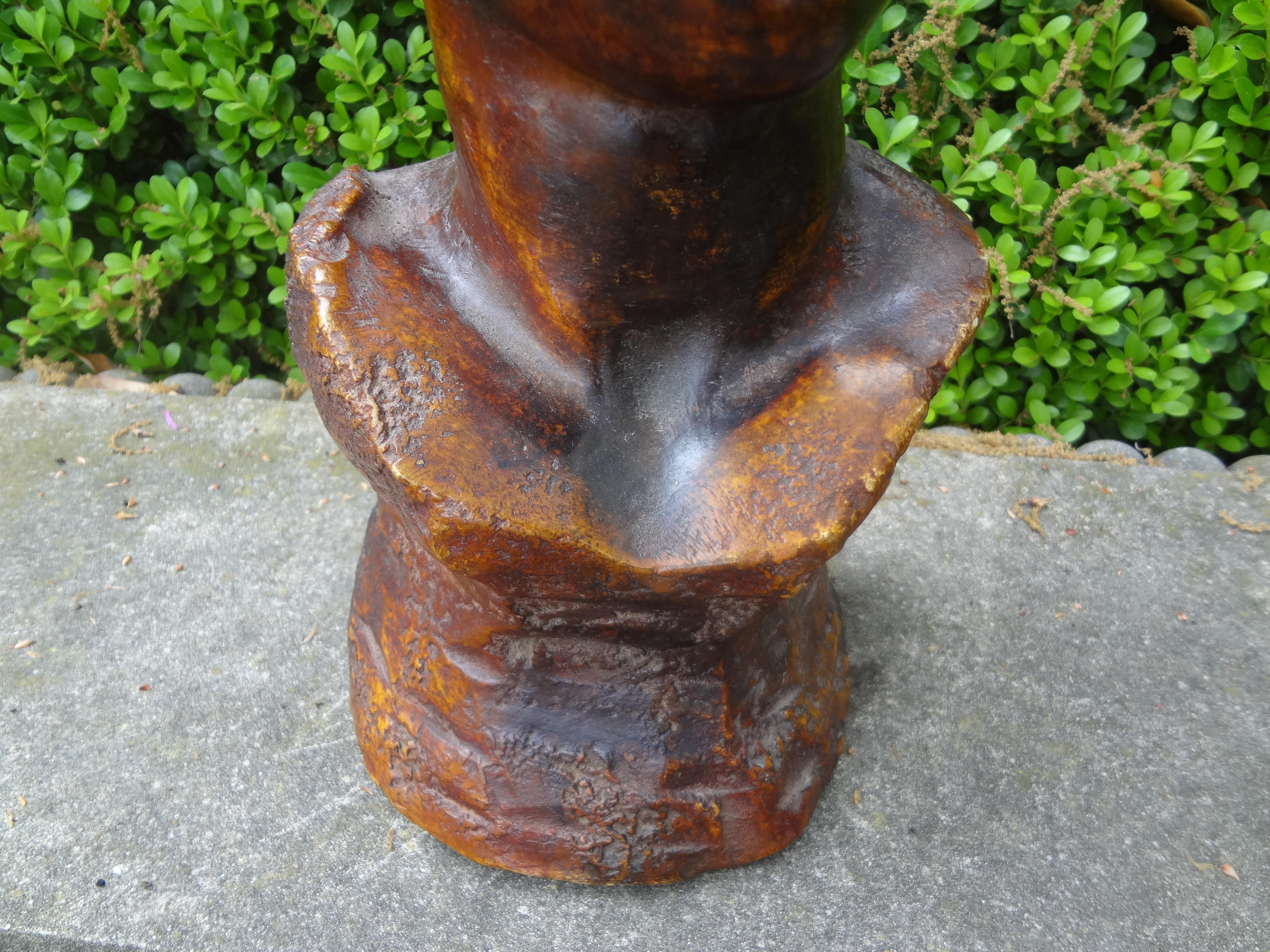 European French Patinated Bust Sculpture Of A Classical Male For Sale