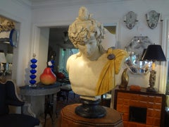 French Patinated Plaster Bust of Dionysus