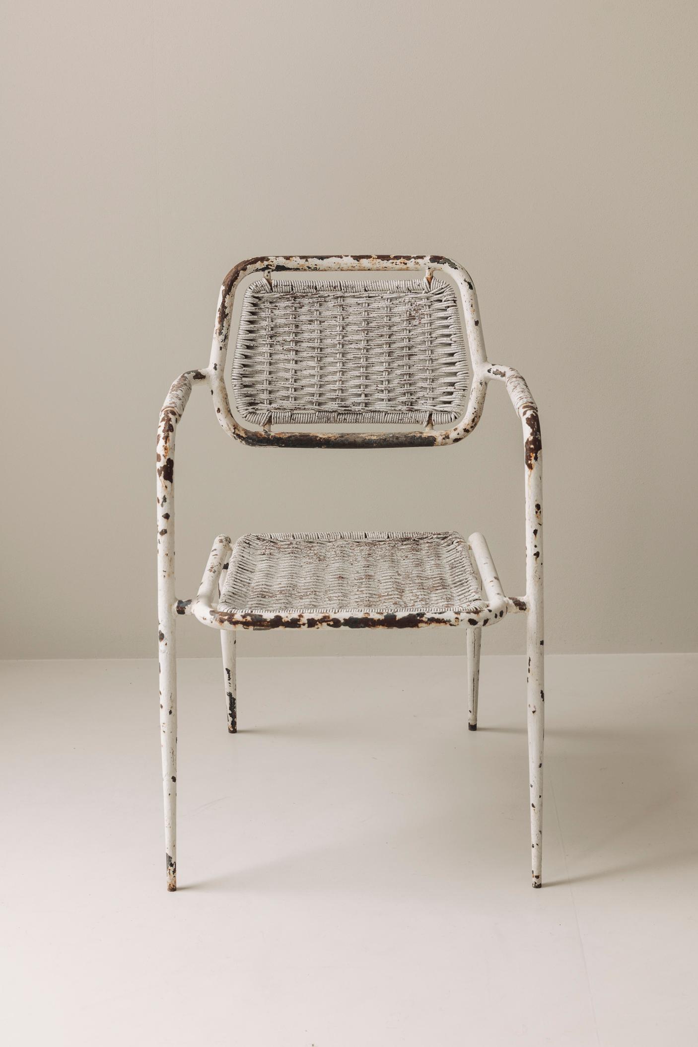 French patinated side / lounge chairs 1950s. For Sale 5