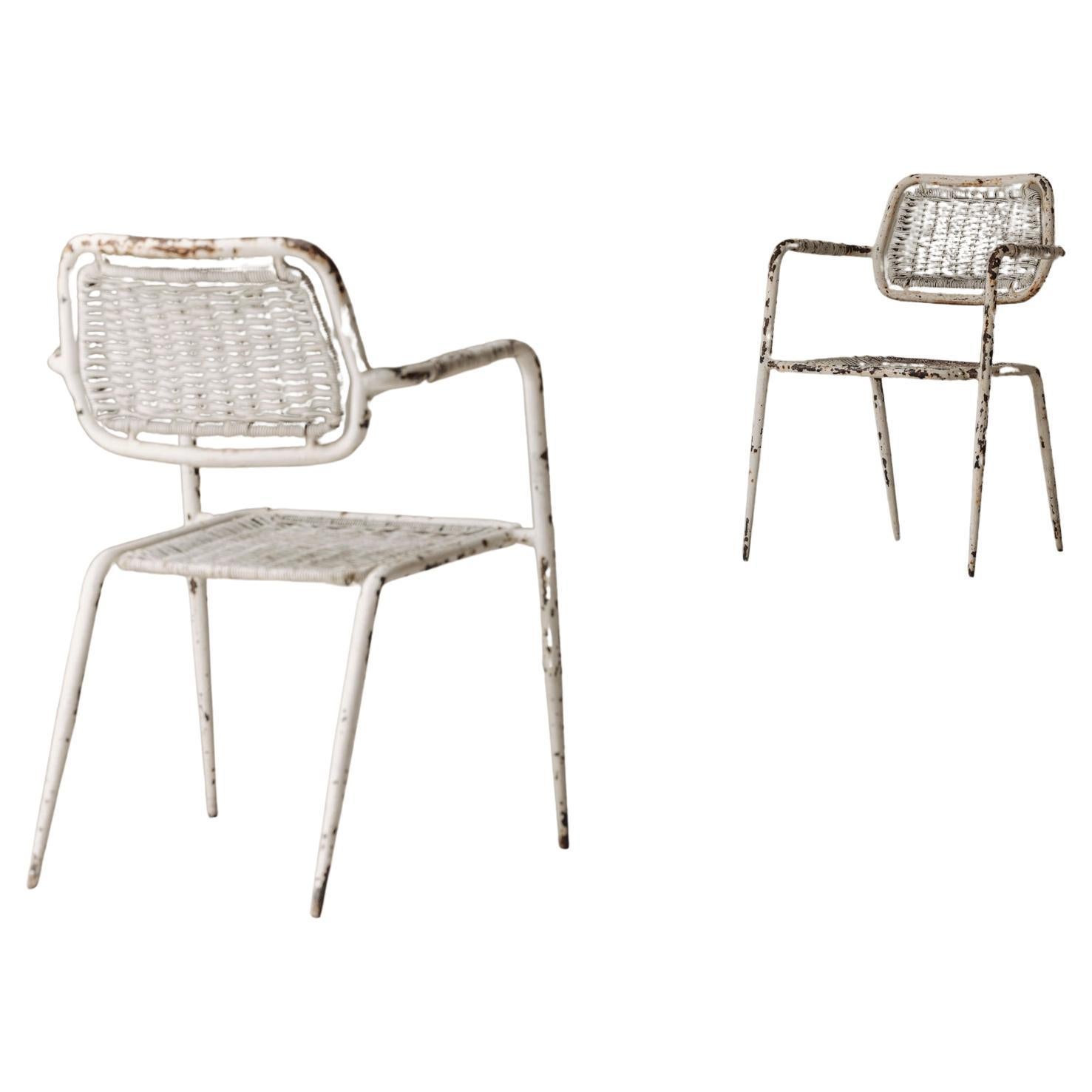 French patinated side / lounge chairs 1950s.