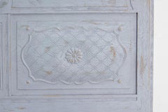 French Patinated Wood Bed Full Size or Double Bed Louis XVI Style, circa 1960