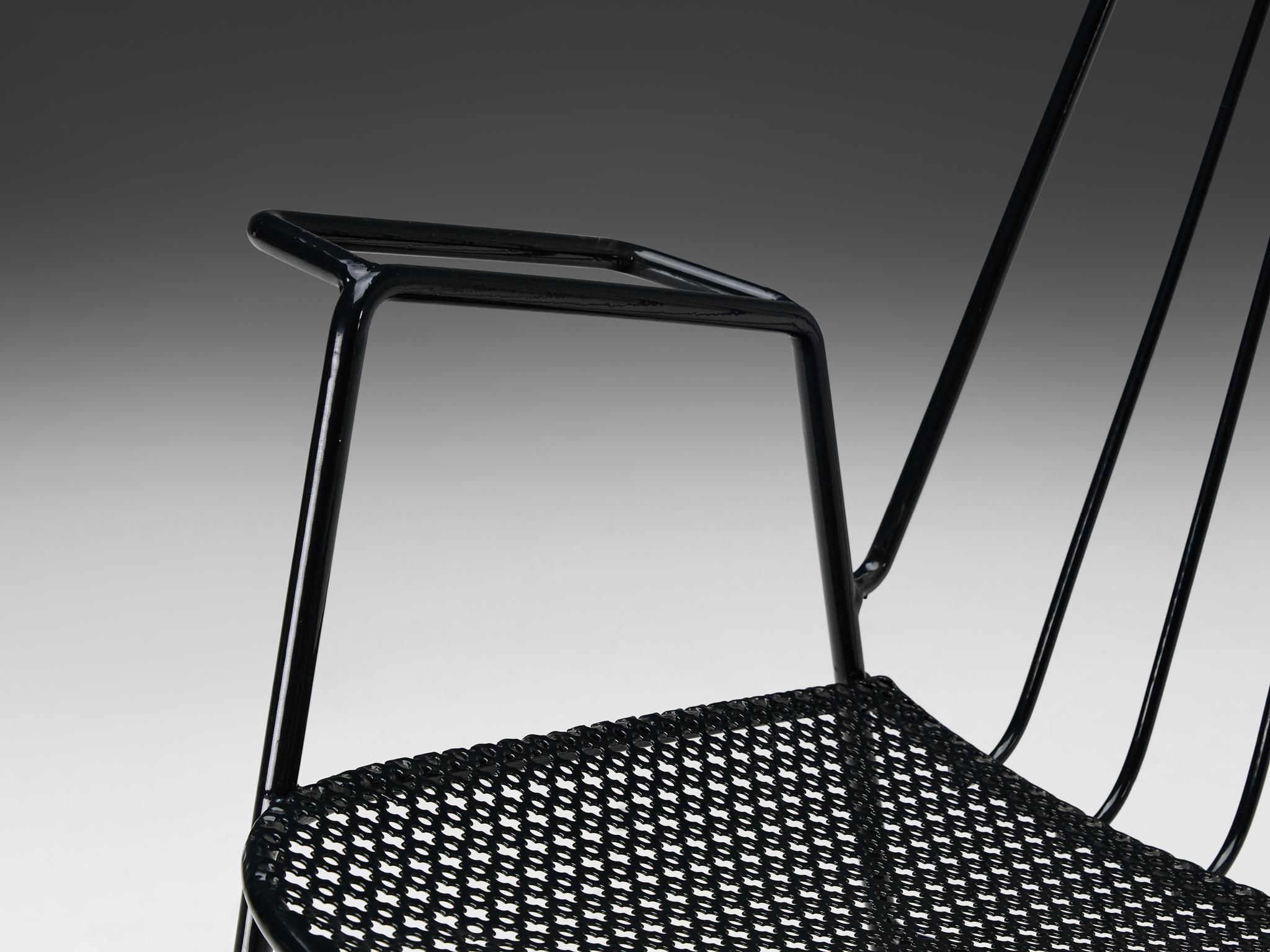 French Patio Chair in Black Lacquered Iron 3