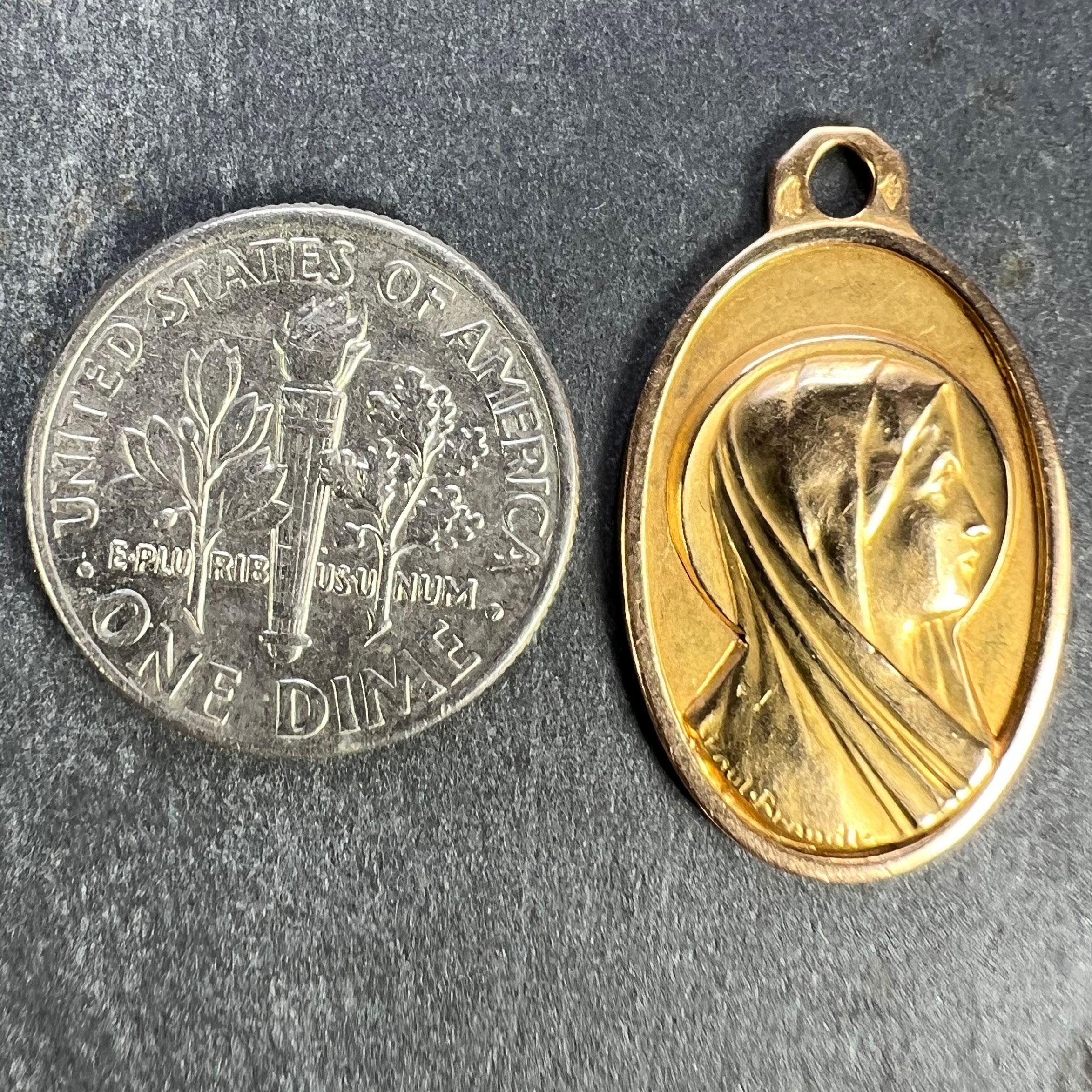 Paul Brandt Pendentif breloque Vierge Marie en or jaune 18 carats français en vente 6