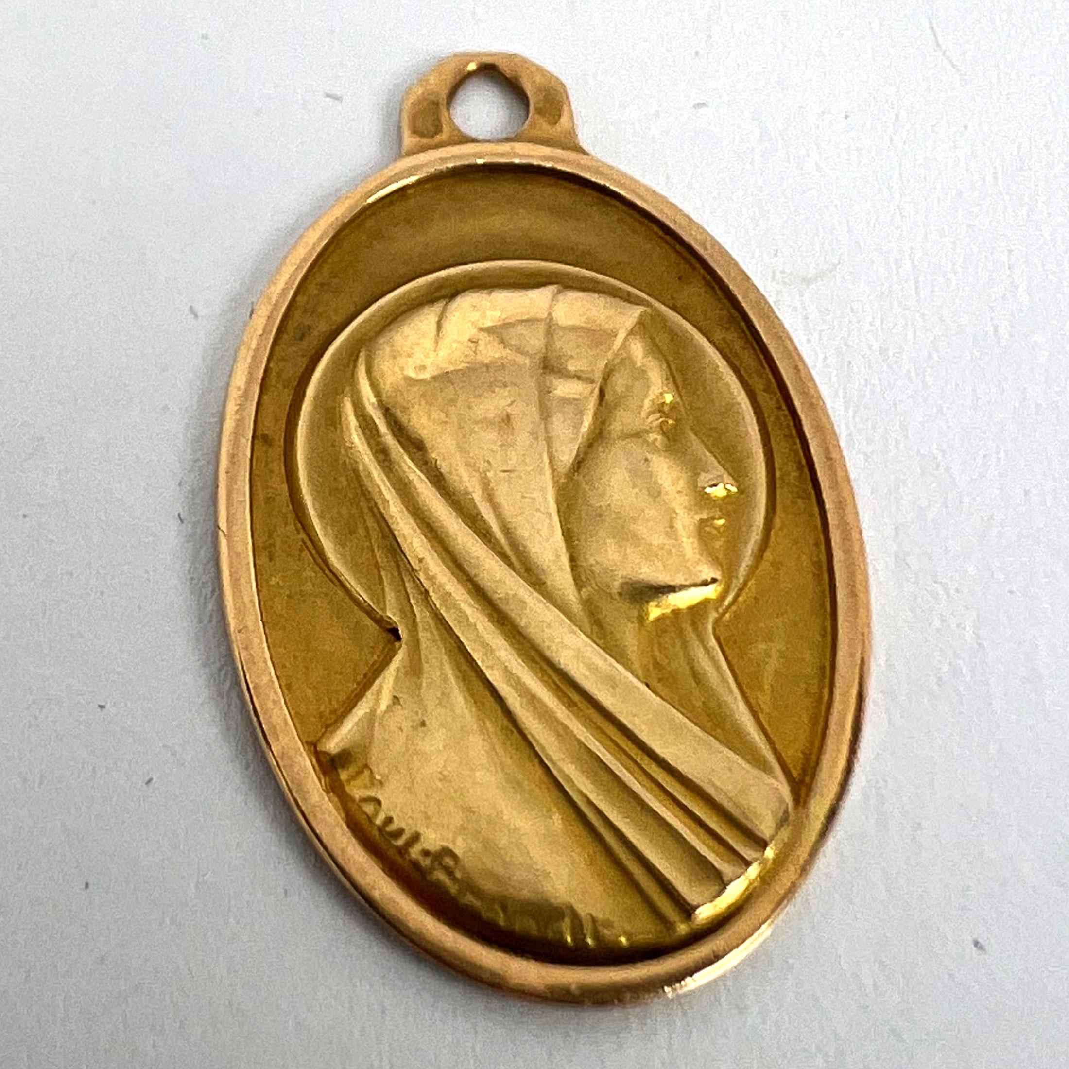 Paul Brandt Pendentif breloque Vierge Marie en or jaune 18 carats français en vente 8