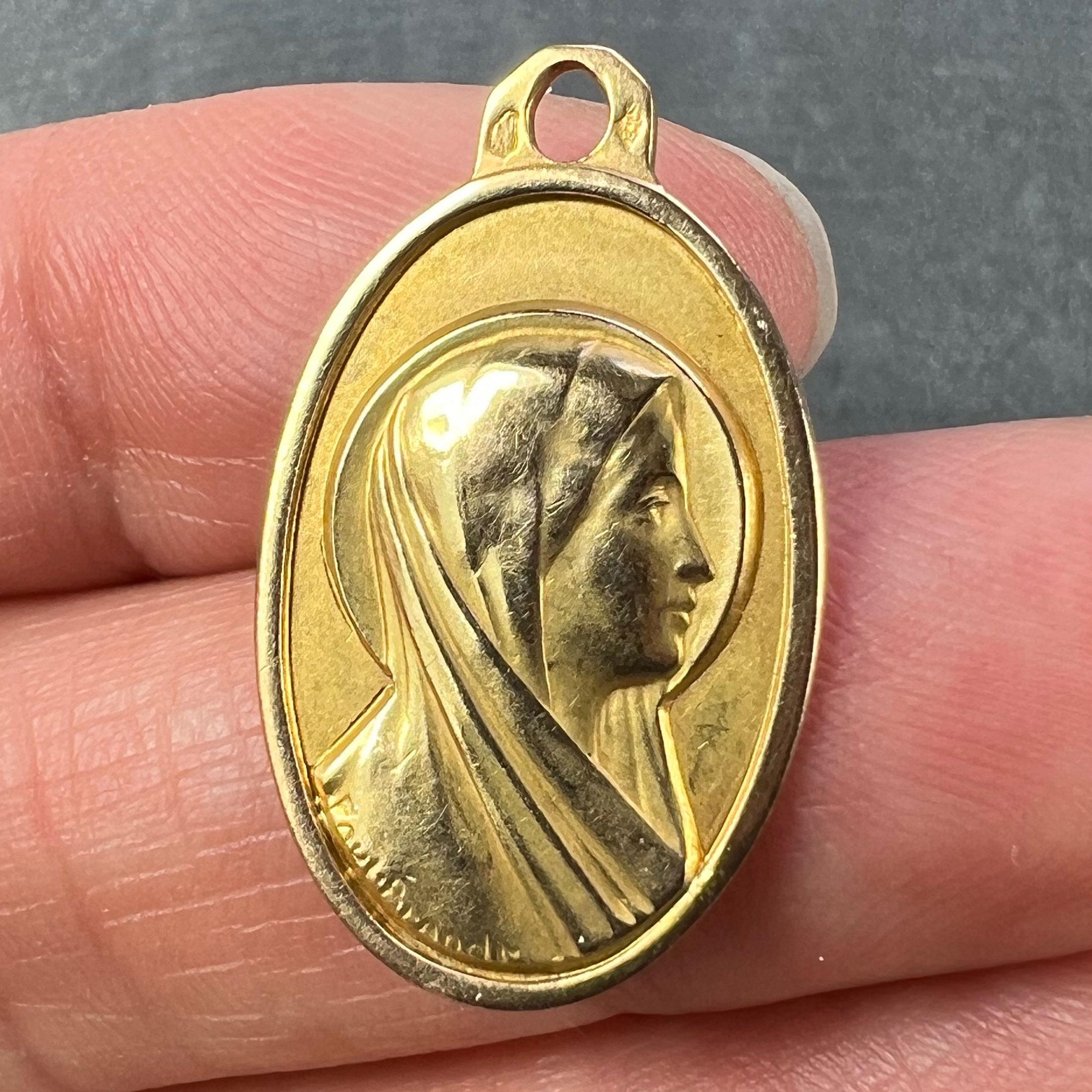 Paul Brandt Pendentif breloque Vierge Marie en or jaune 18 carats français en vente 1