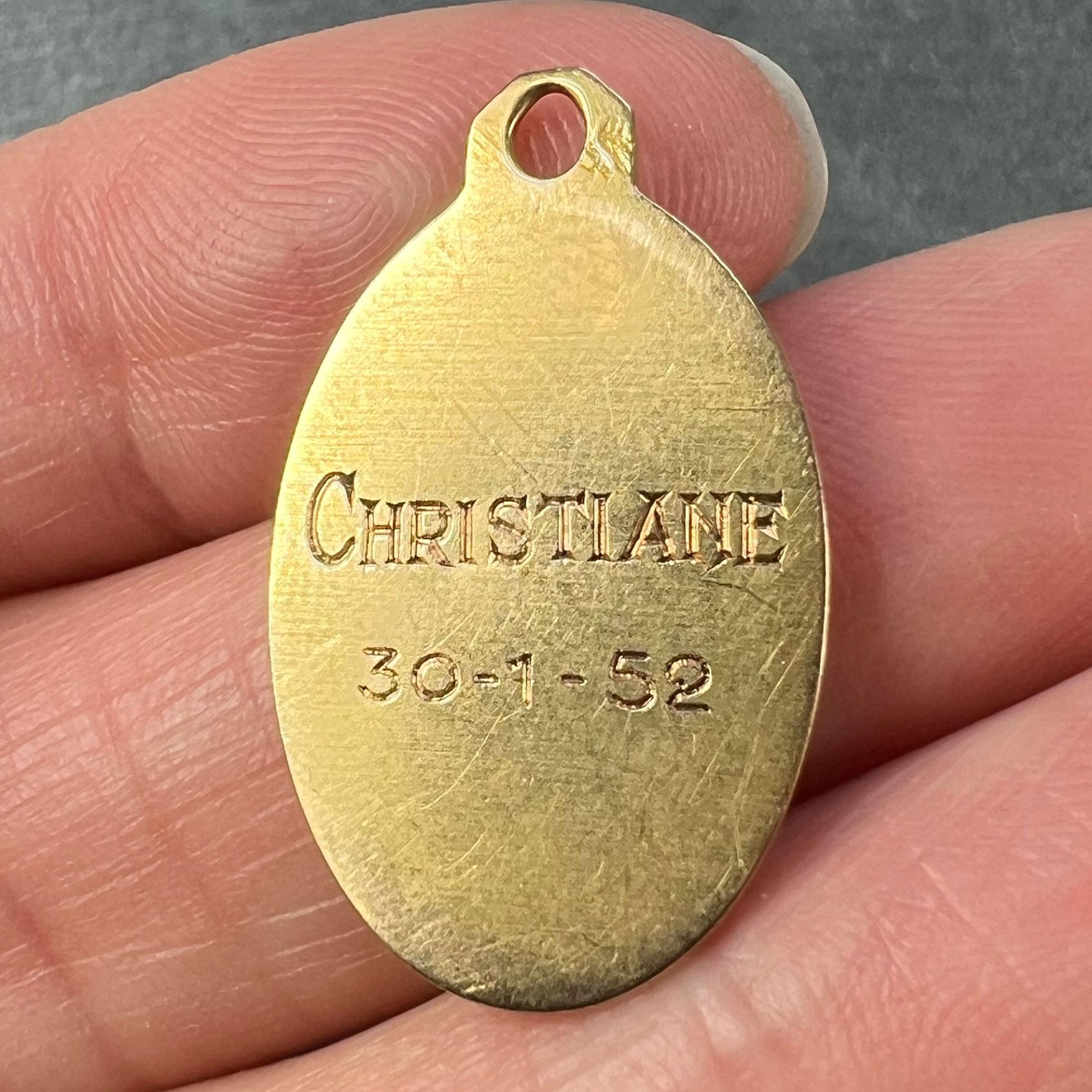 Paul Brandt Pendentif breloque Vierge Marie en or jaune 18 carats français en vente 4
