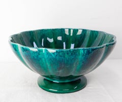 Paul Millet Sèvres Manufacture Glaze Deep Green Ceramic Fruit Bowles c 1920