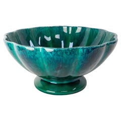 Paul Millet Sèvres Manufacture Glaze Deep Green Ceramic Fruit Bowles c 1920