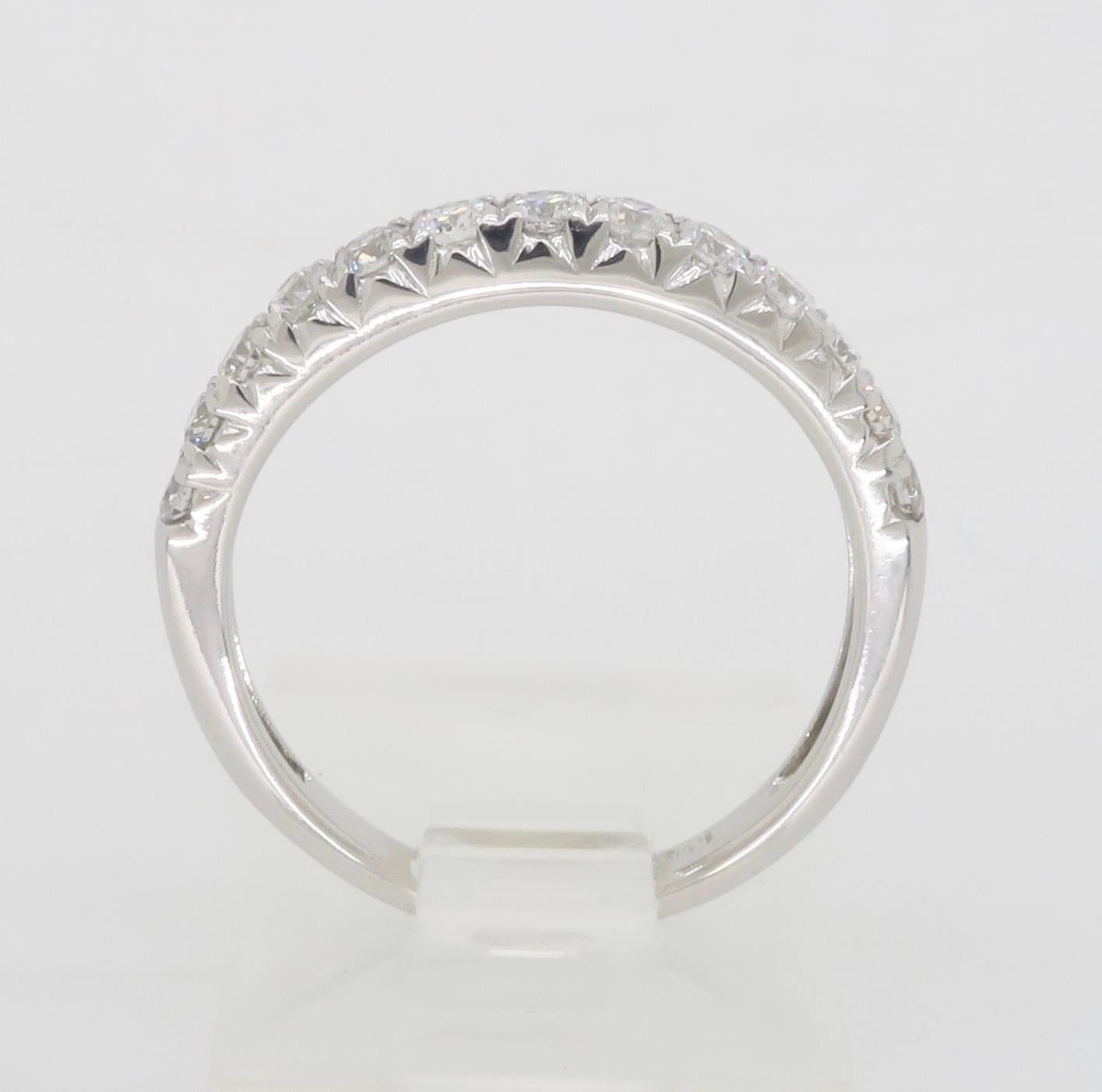 French Pavé Diamond Band Made in 14k For Sale 7