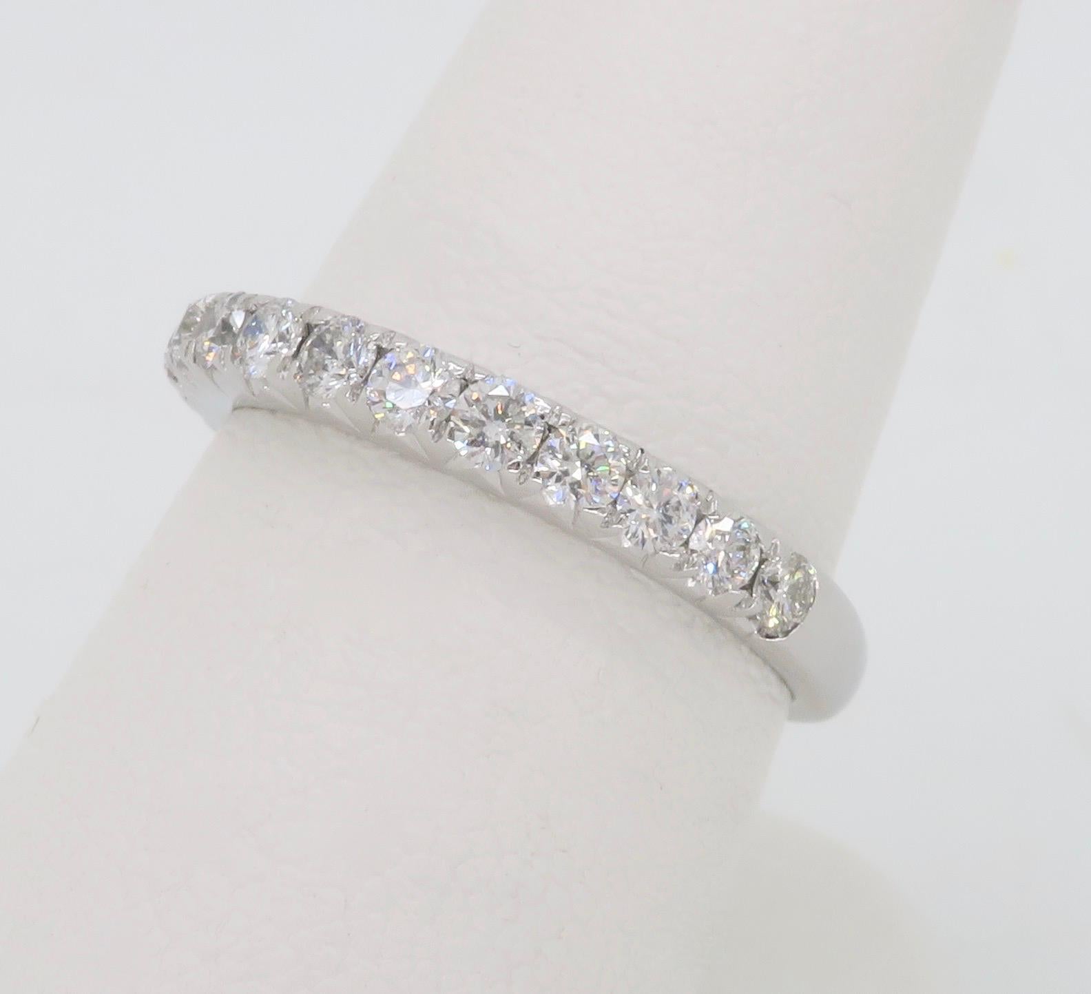 french cut pave wedding band