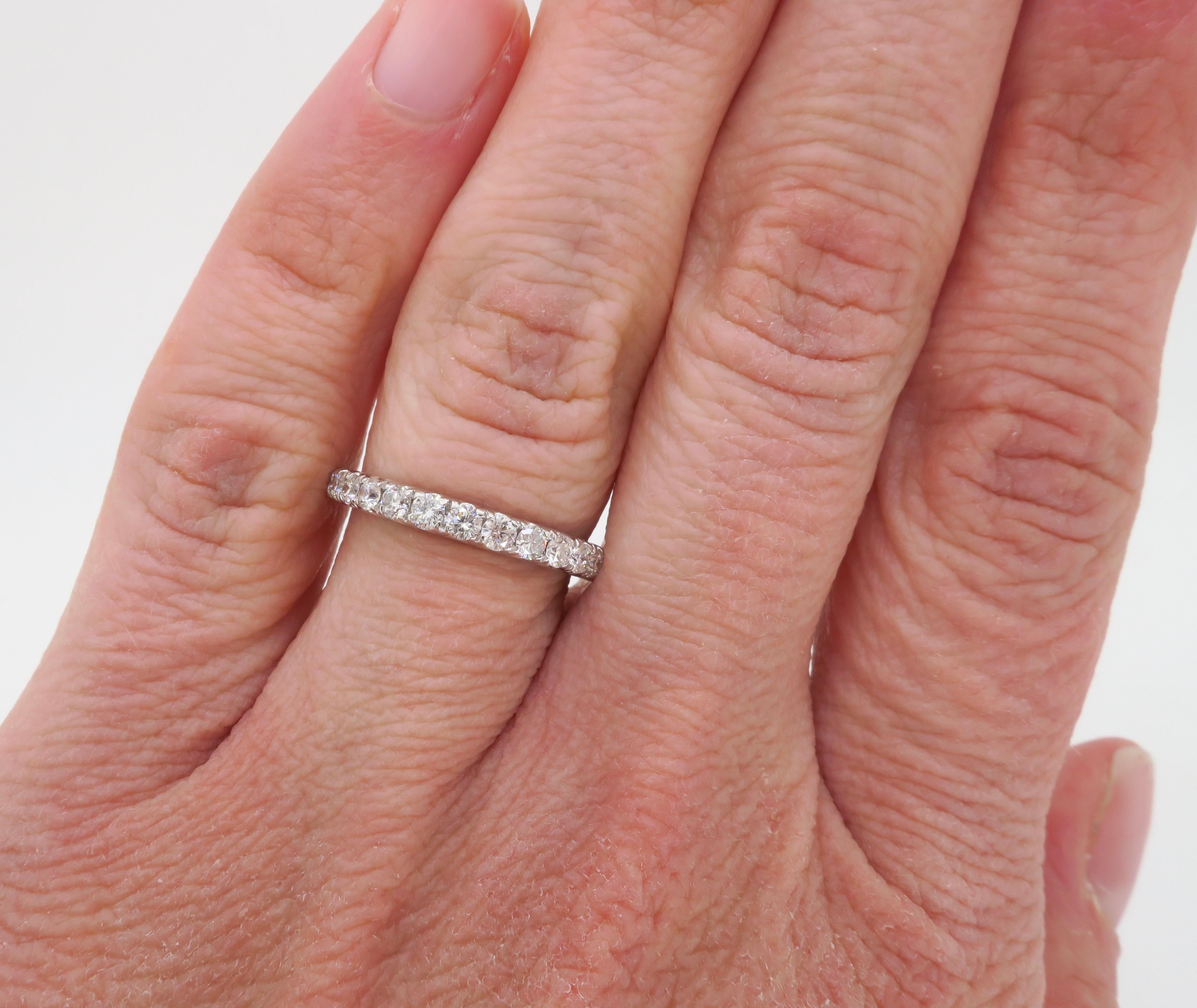 French Pavé Diamond Band Made in 14k In Excellent Condition For Sale In Webster, NY