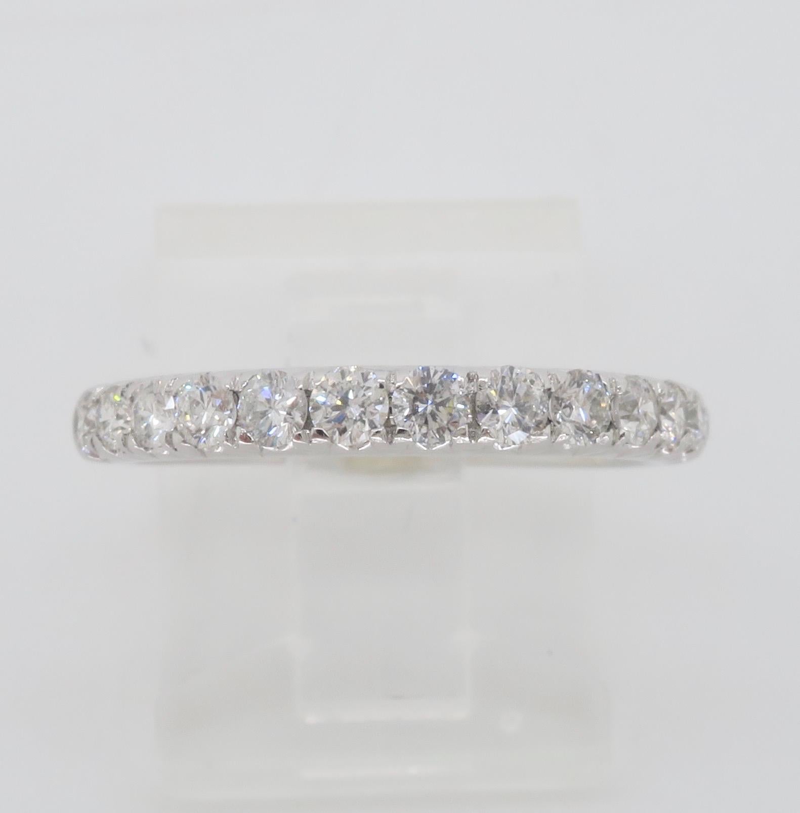 French Pavé Diamond Band Made in 14k For Sale 3