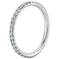 french pave eternity band French Pave Diamond Eternity Band 0.45 Carat 18 Karat White Gold