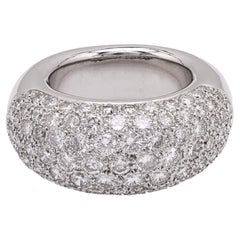 Französischer Pave Diamant Platin Dome Ring