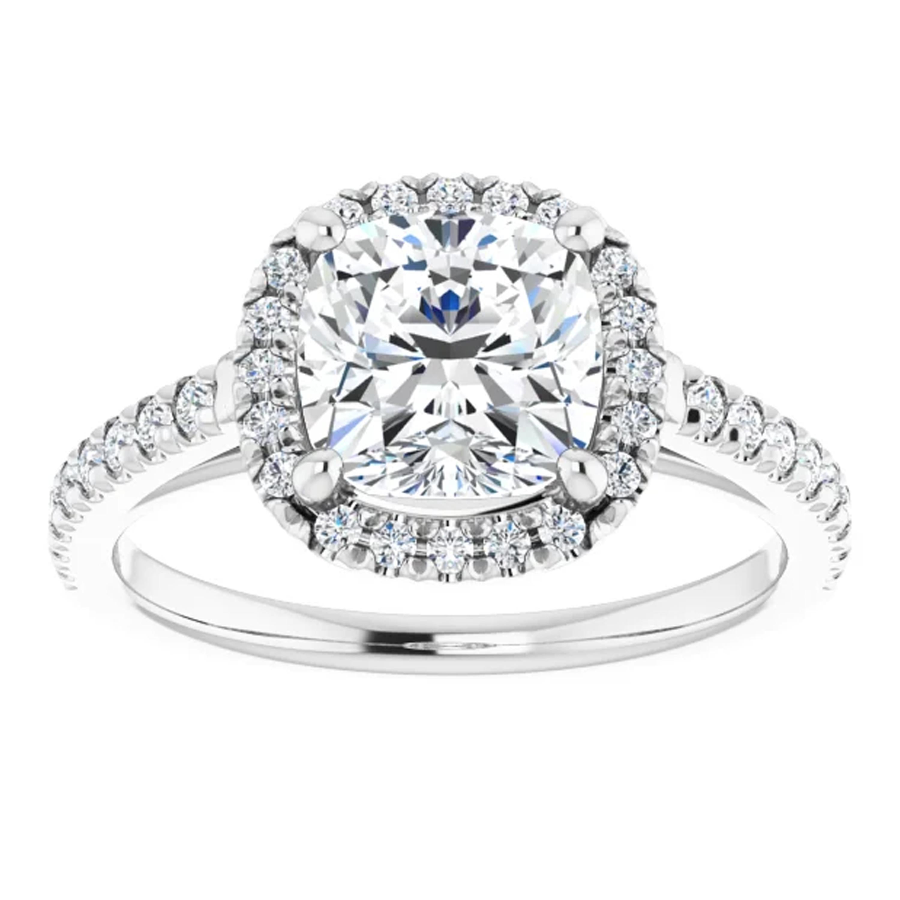 french cut halo engagement ring