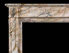 French Pavonazzo Marble Louis XVI Fireplace