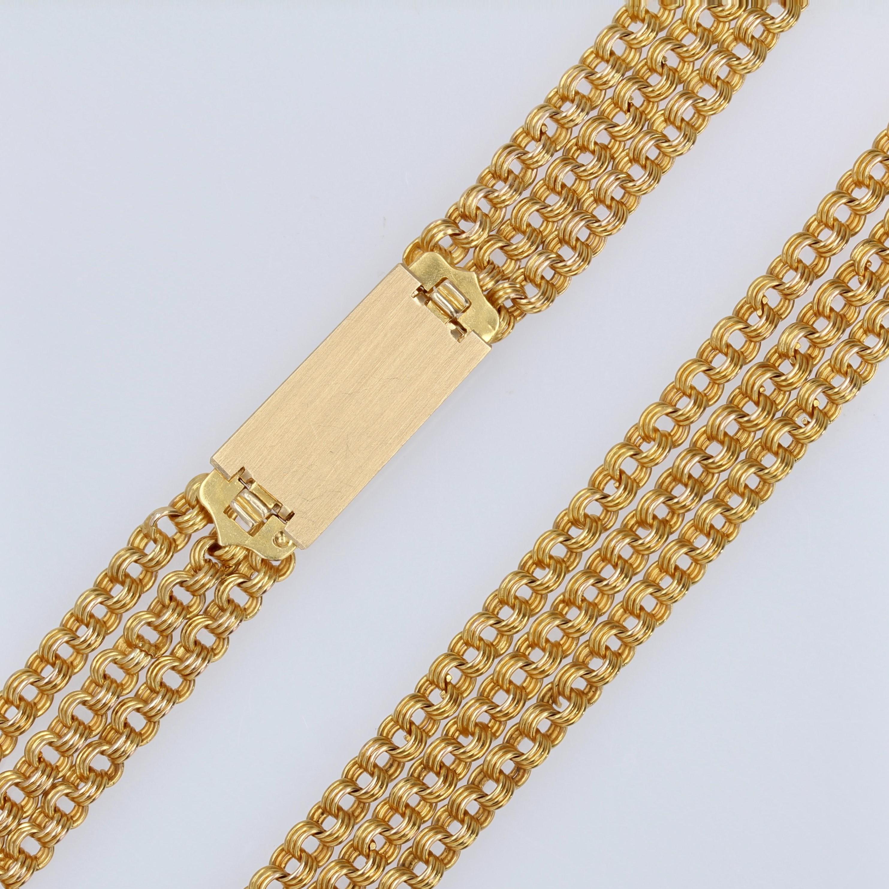 Franzsische Perle Rubin Turmalin 18K Gelbgold Verwandelbare antike Halskette im Angebot 15