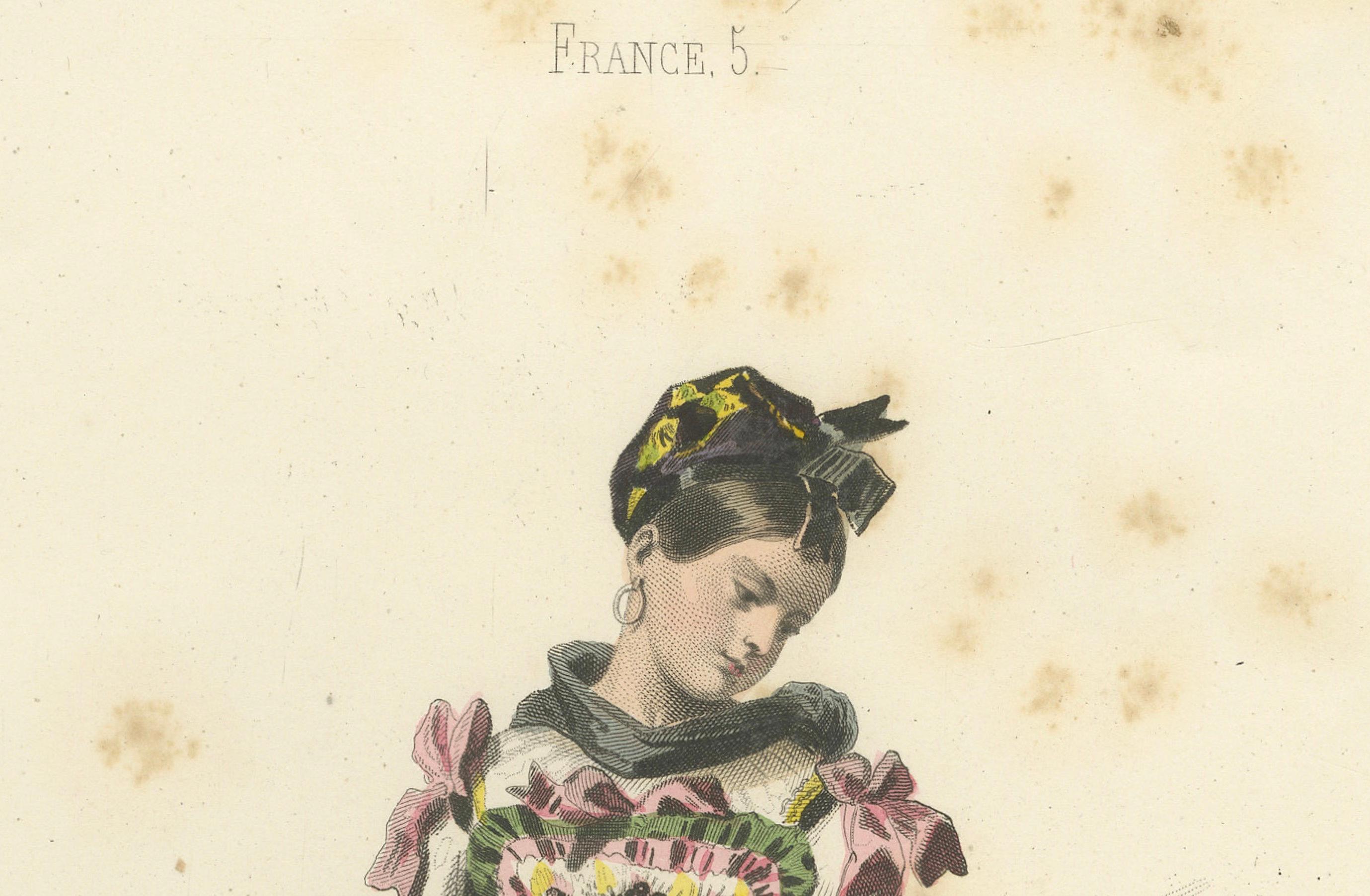 Französische Bäuerin - Neuviller Bar Rhin, Compte Calix, 1853 Druck im Angebot 1