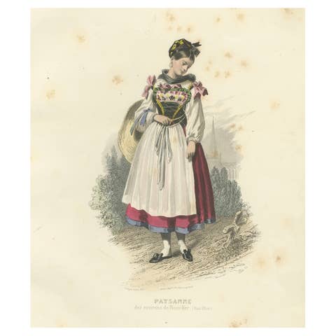 French Peasant Woman – Neuviller Bar Rhin, Compte-Calix, 1853 Print