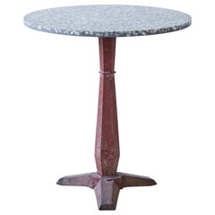 Antique French Pedestal Table with Terrazzo Top
