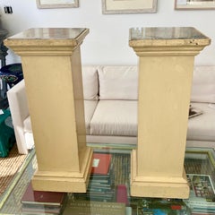 French Pedestals With Marble Tops, a Pair