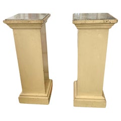 French Pedestals With Marble Tops, a Pair