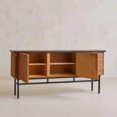French Pencil Reed Sideboard with Iron Base, 1960s
