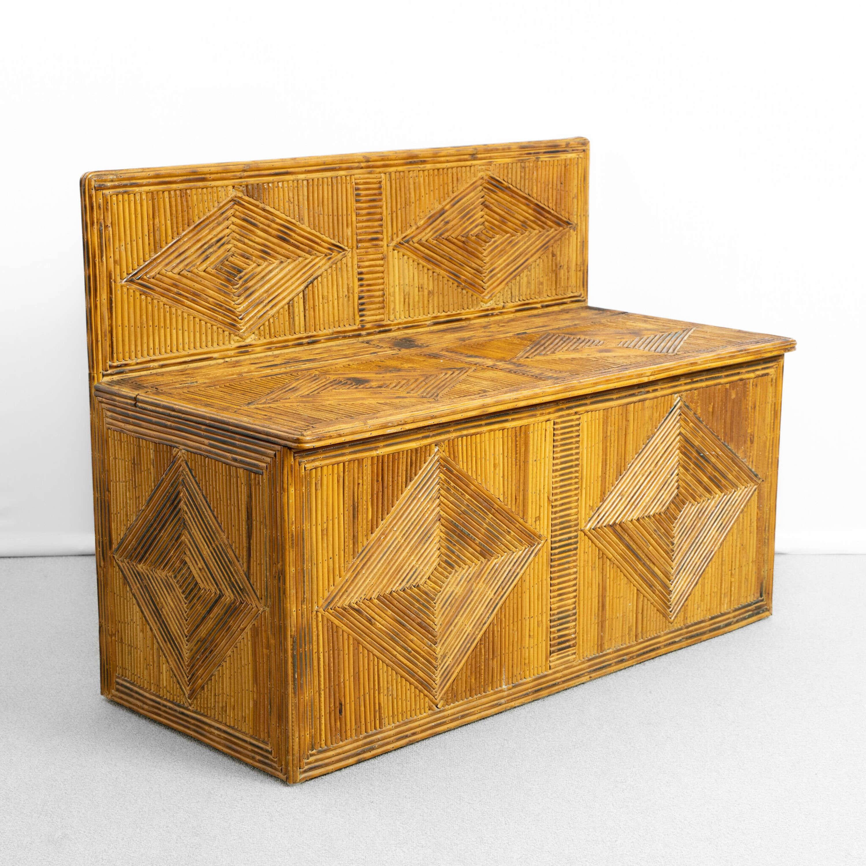 Francese Cofanetto in bambù con canne a matita francese in vendita