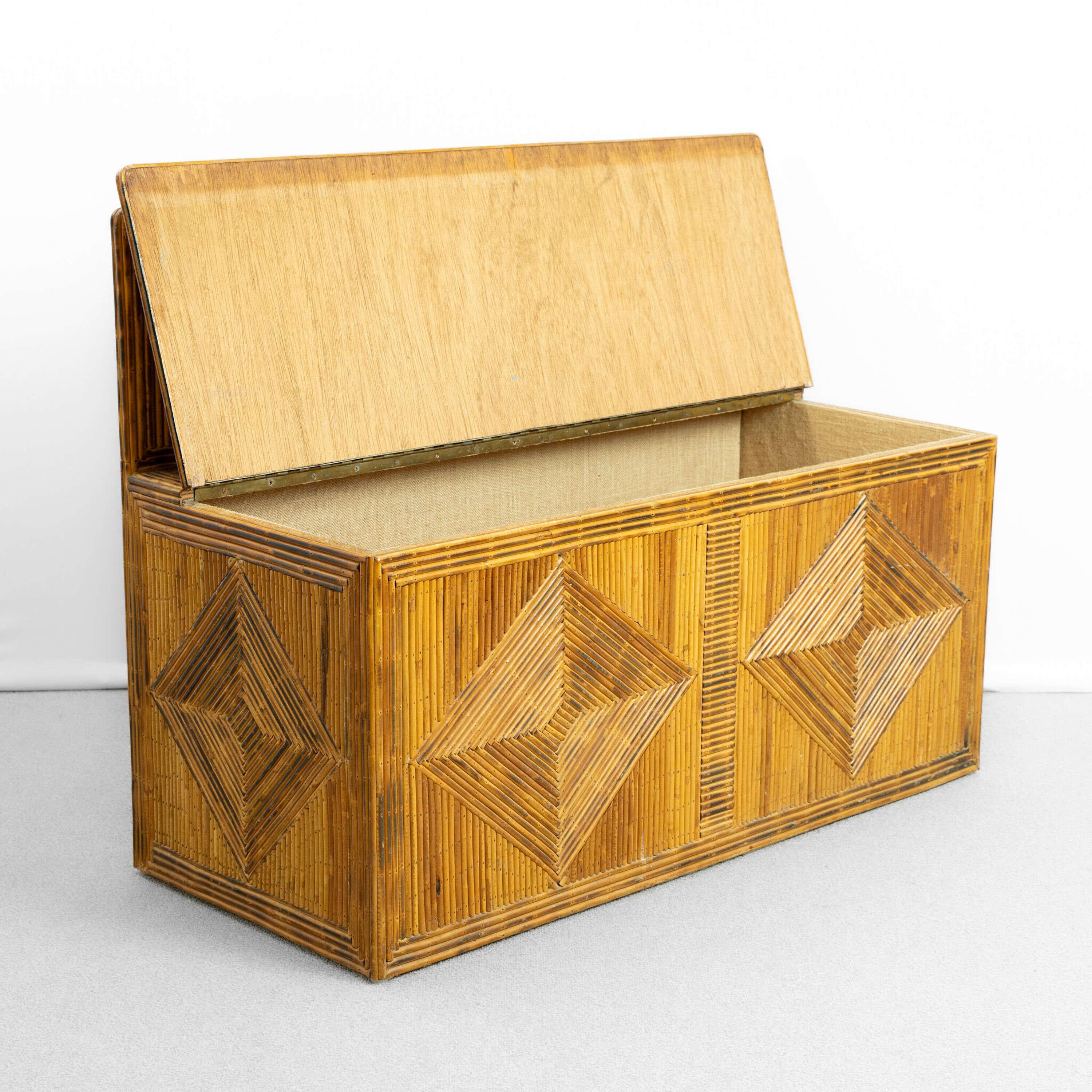 Cofanetto in bambù con canne a matita francese in vendita 2