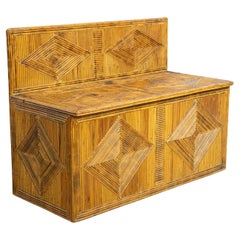 French Pencil Reeded Bamboo Coffer