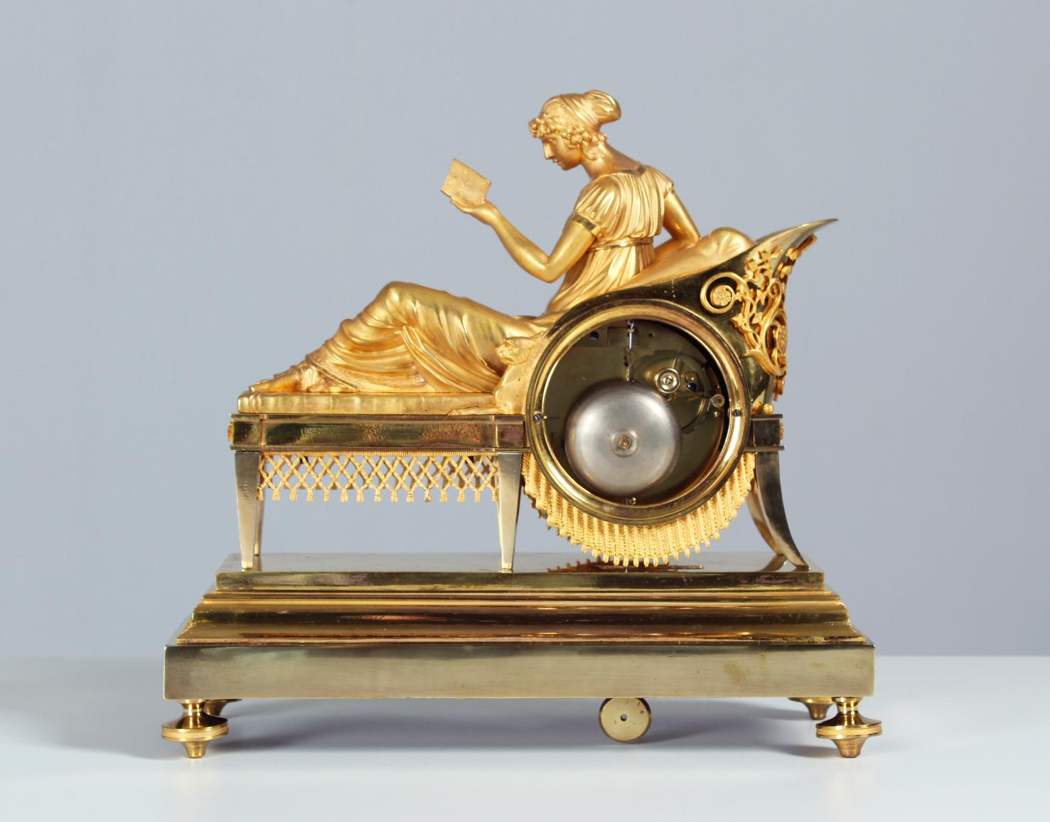 French Pendule, Mantel Clock, Madame Recamier, Empire 1810 1