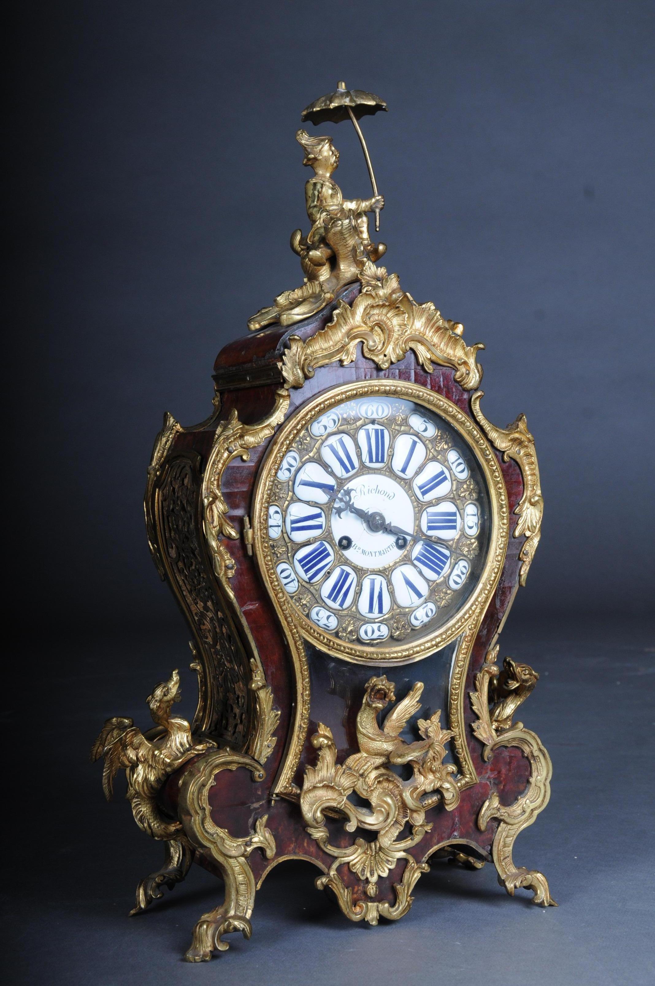 19th Century French Pendulum Clock / Mantel Clock, Boulle Style Paris, circa 1870 For Sale