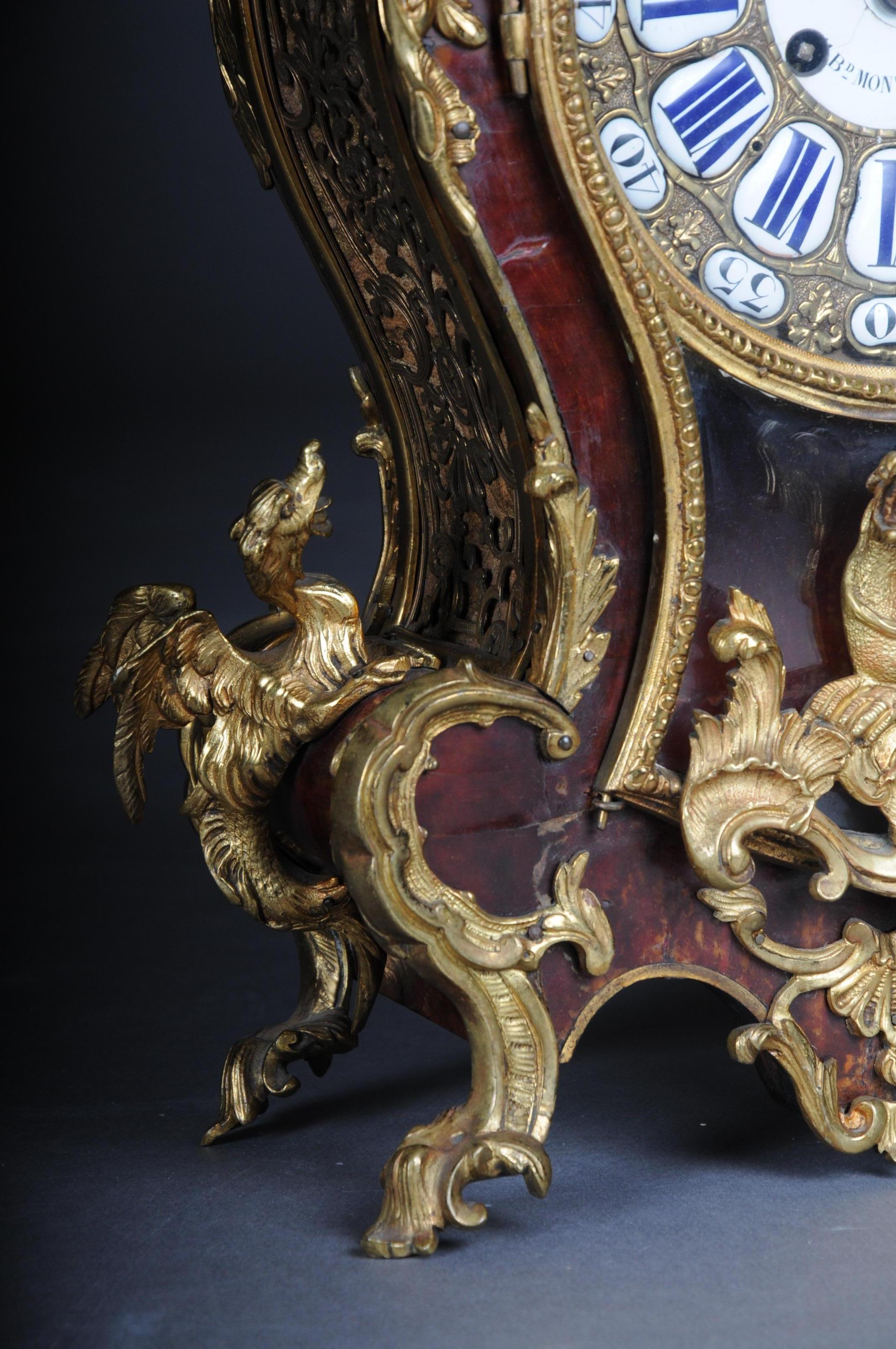 Bronze French Pendulum Clock / Mantel Clock, Boulle Style Paris, circa 1870 For Sale