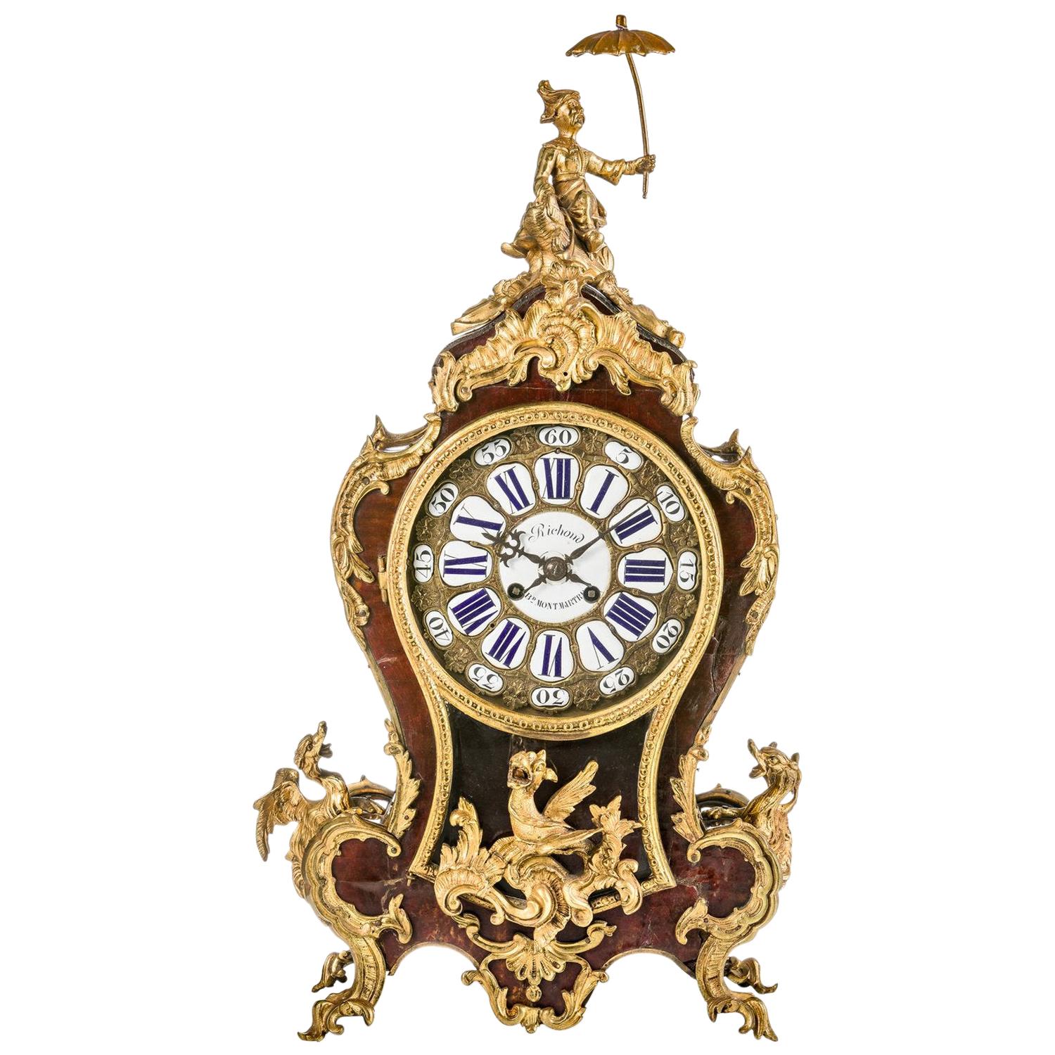 French Pendulum Clock / Mantel Clock, Boulle Style Paris, circa 1870 For Sale