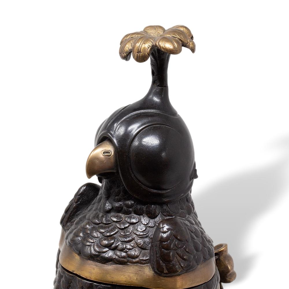 Calamaio francese in bronzo con uccello rapace Falco pellegrino, CIRCA 1880 in vendita 3