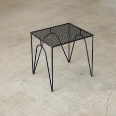 French Perforated Iron Table in the Style of Mathieu Matégot