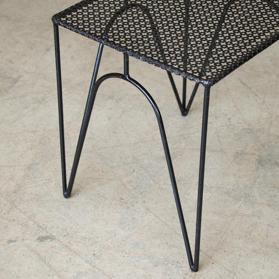 20th Century French Perforated Iron Table in the Style of Mathieu Matégot