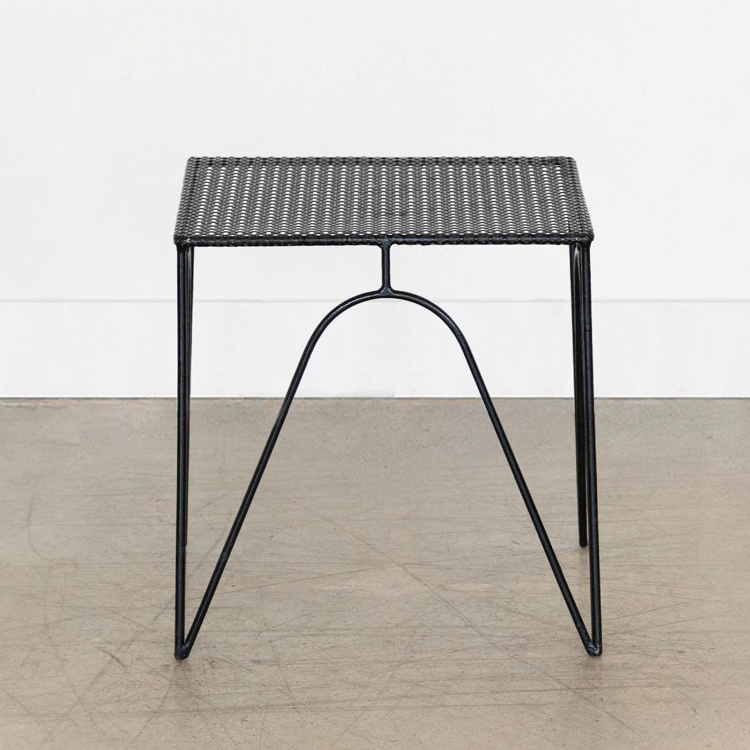 French Perforated Iron Table in the Style of Mathieu Matégot 3