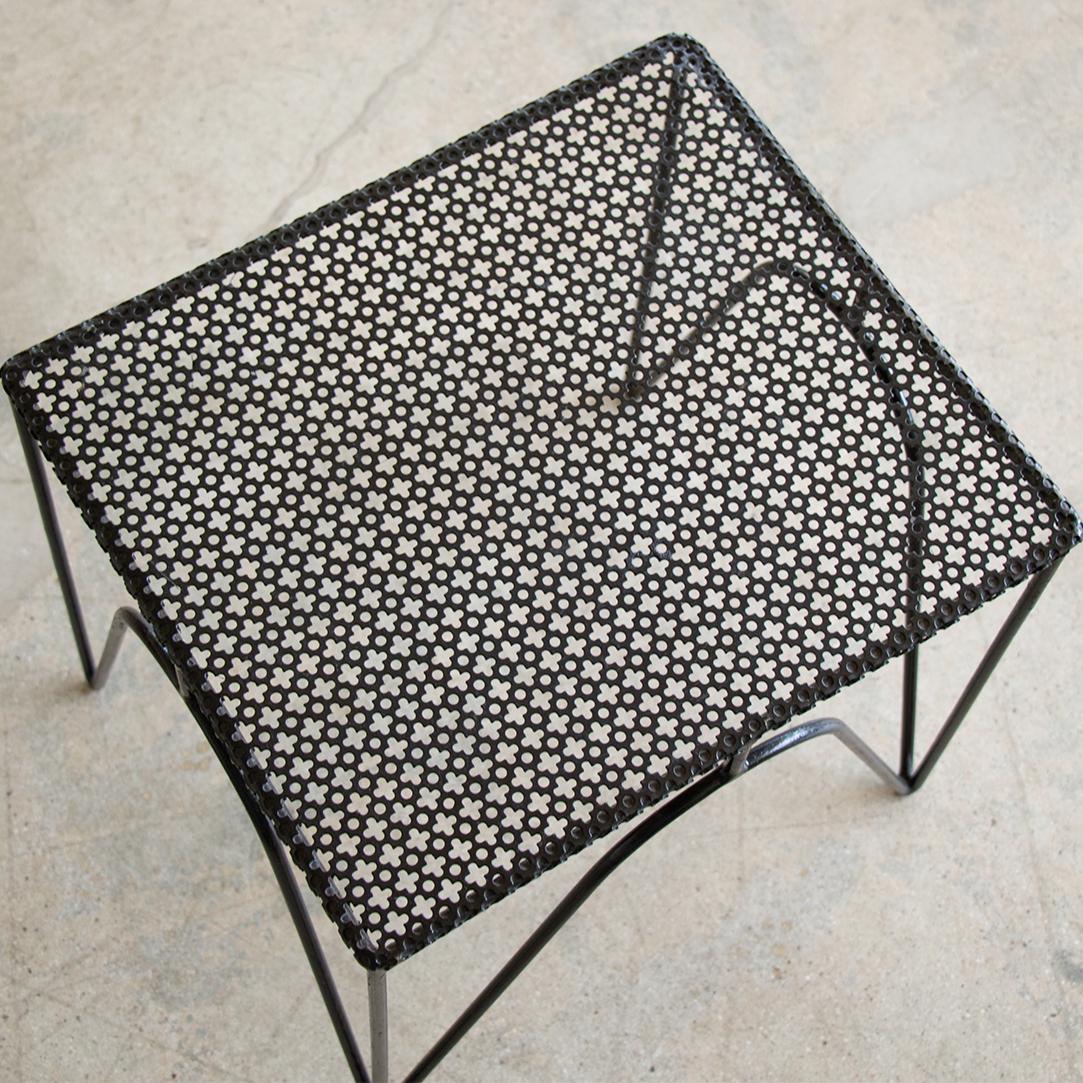 French Perforated Iron Table in the Style of Mathieu Matégot 5