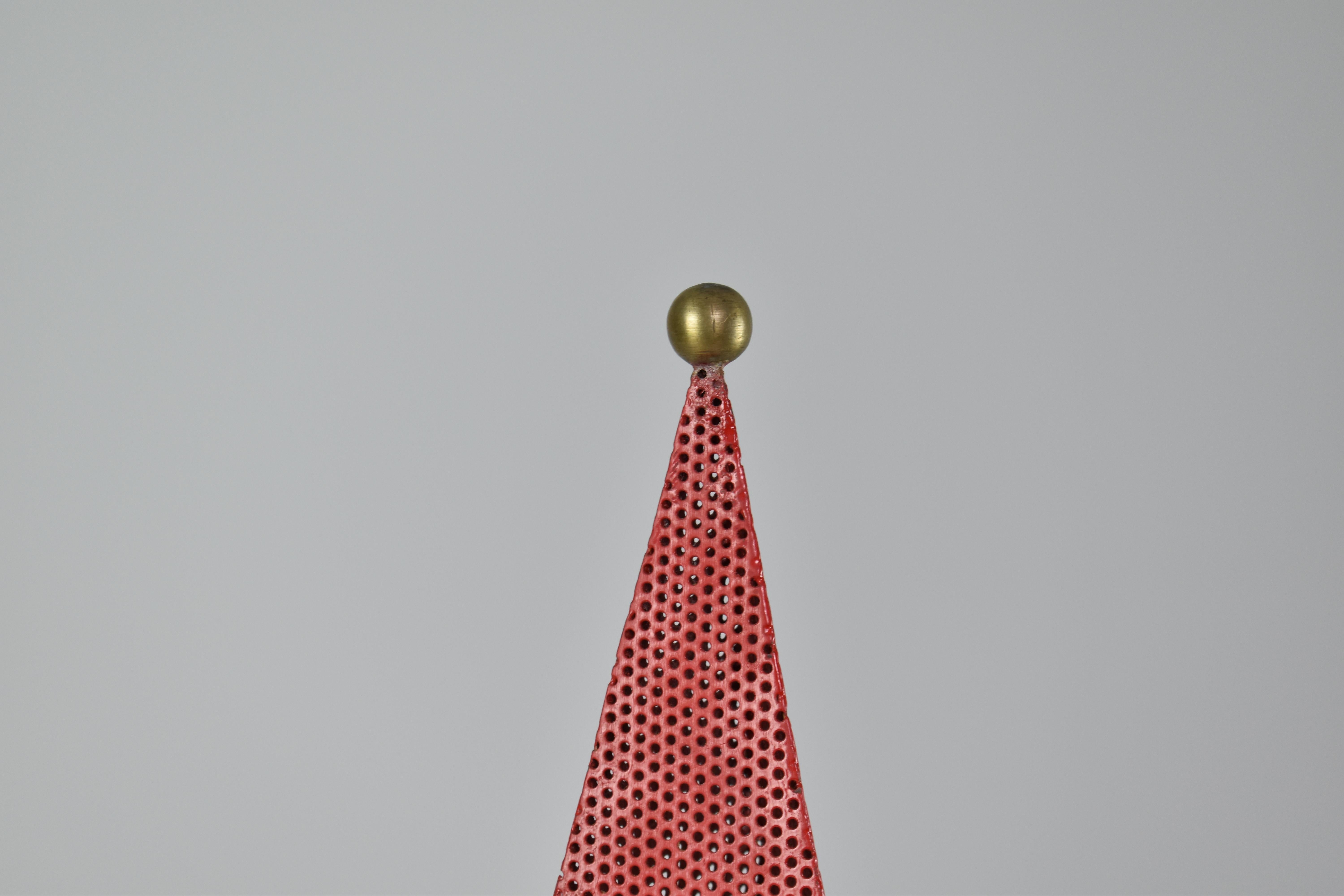French Perforated Metal Table Lamp by Mathieu Matégot, 1950s In Good Condition For Sale In Paris, FR